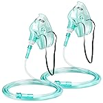 ANSNF 2 Pack Oxygen Mask for Face Adult with 6.6\' Tube & Adjustable Elastic Strap - Size M - NO Cup