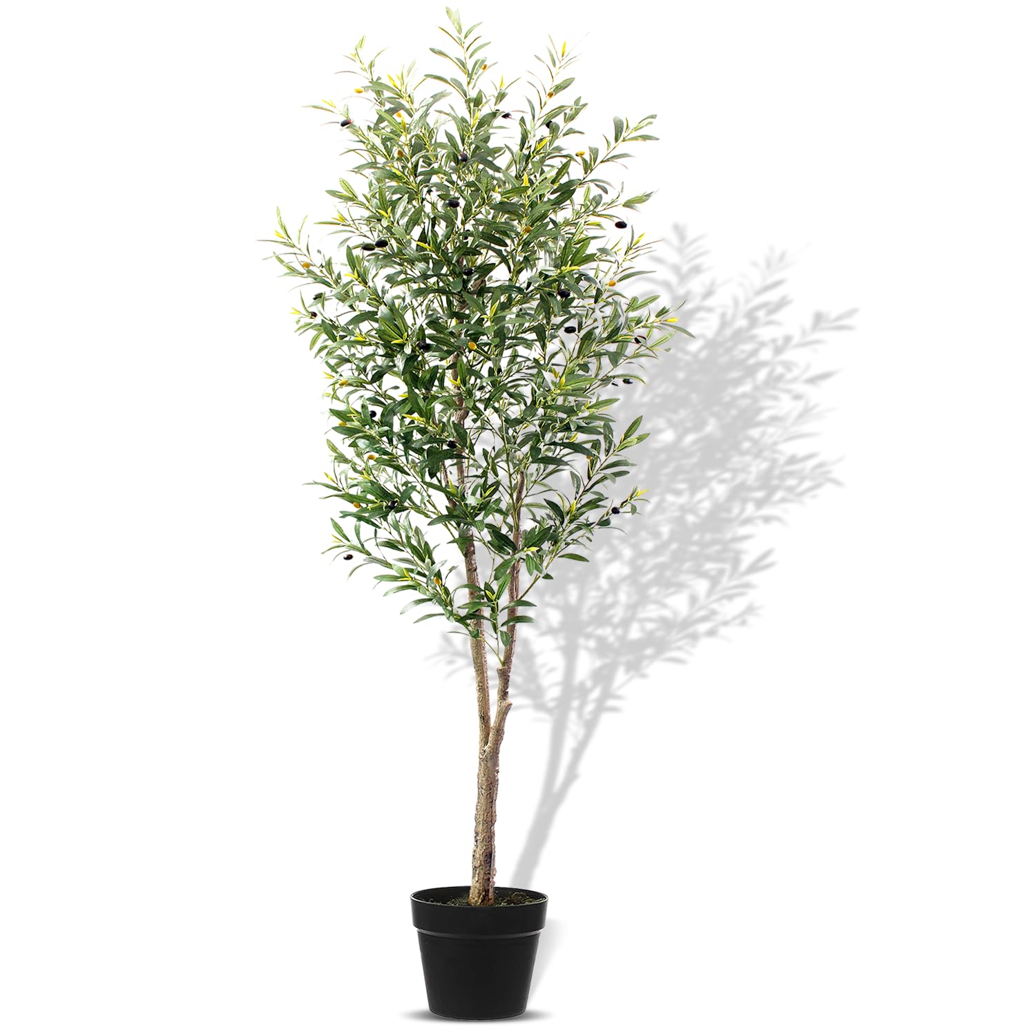 7 ft Artificial Olive Tree With Lifelike Leaves - Faux Plant for Living Room, Bedroom, Balcony, Corner, Office Decor