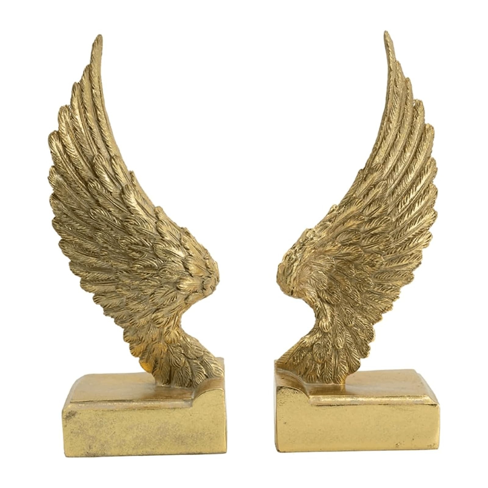 Buchstützen Buchstütze aus Harz, 9,5 x 7,5 x 23 cm, Buchstopper, goldene Flügel-Buchstützen zum Halten Schwerer Buchstützen, dekorativer Buchhalter mit einem Gewicht von 2 kg hohe Qualität