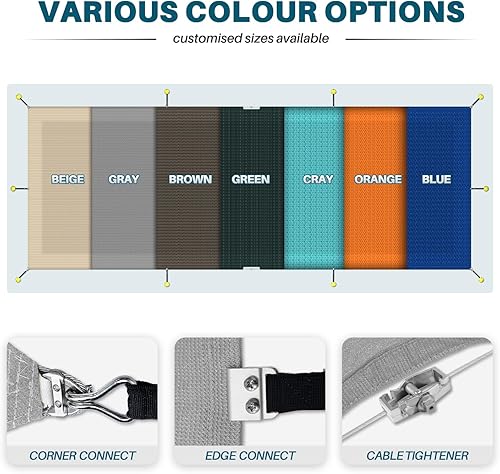 Miniatura 5 de Coarbor Cubierta de seguridad de piscina de invierno de 12 x 24 pies para piscina enterrada, cubierta de malla rectangular de color rojo