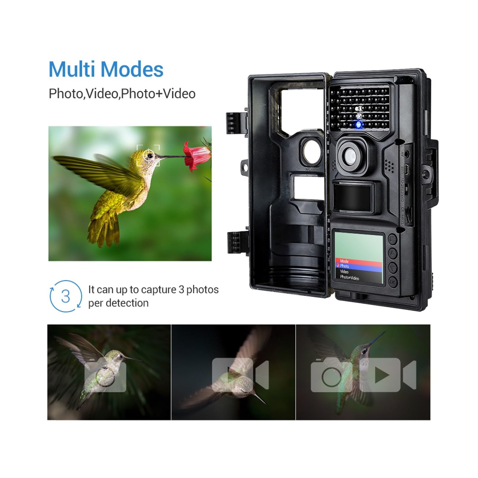 20MP 1080p 30fps Harcerstwo Night Vision Trail Polowanie Kamera Cam Wild Camera Surveillance Wildlife WyraźNe Obrazy I Filmy