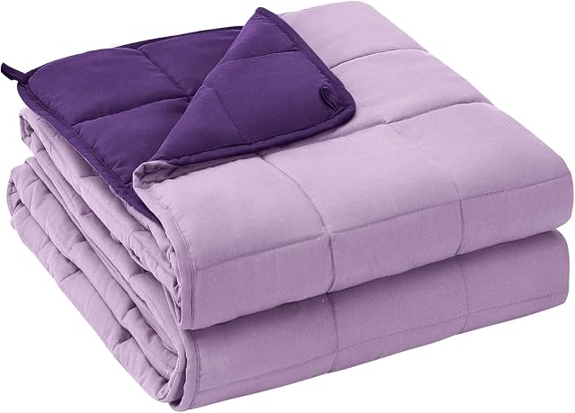 King Size Weighted Blanket for Adults (25 lbs, 80” x 87”, Purple) Cooling Heavy Blanket for Sleeping Perfect for 240-260 lbs, Breathable Blanket for Adults & Couple All Season, Machine Washable