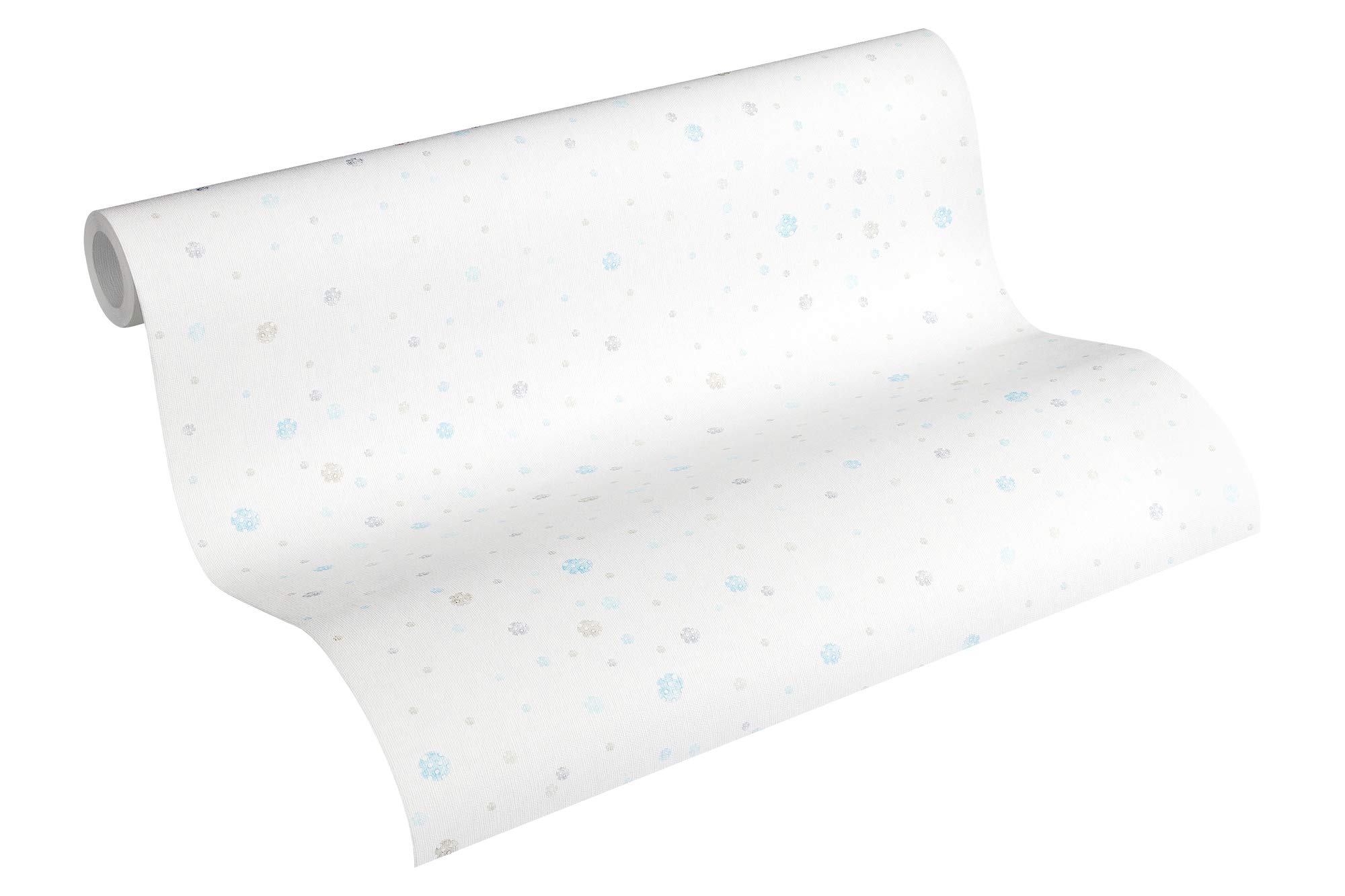 Dots Wallpaper Little Stars Non-Woven Wallpaper 10.05 m x 0.53 m Blue White Grey Made in Germany by Livingwalls 358552 35855-2