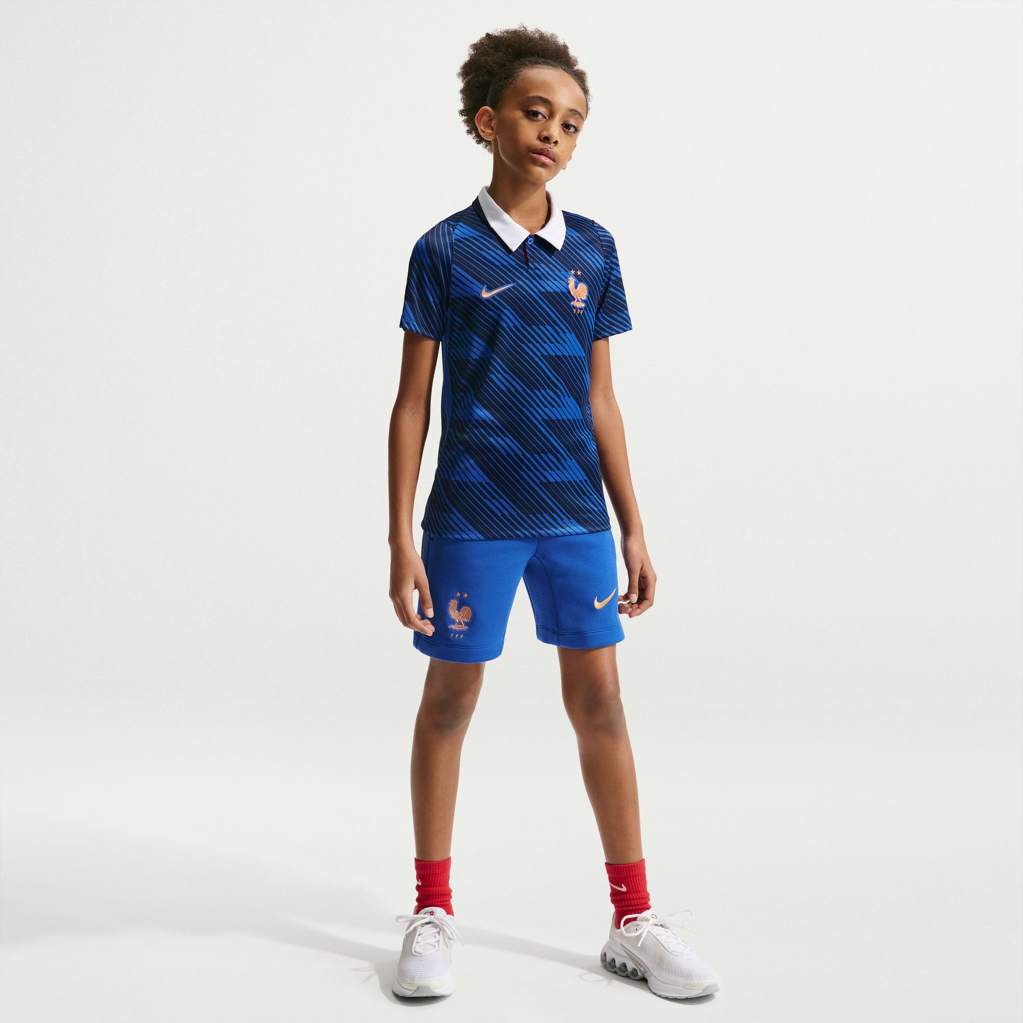 Nike FFF 2026 Stadium Domicile Maillot de Foot Replica Nike Dri-fit pour Ado Réplique du Maillot de Football Mixte Enfant (Lot de 1)
