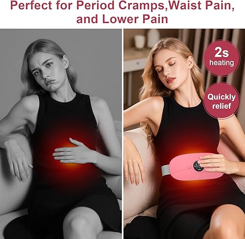 Miniatura 2 de Almohadilla térmica eléctrica portátil, almohadillas térmicas inalámbricas con 3 niveles de calor y 3 modos de masaje, almohadilla térmica de