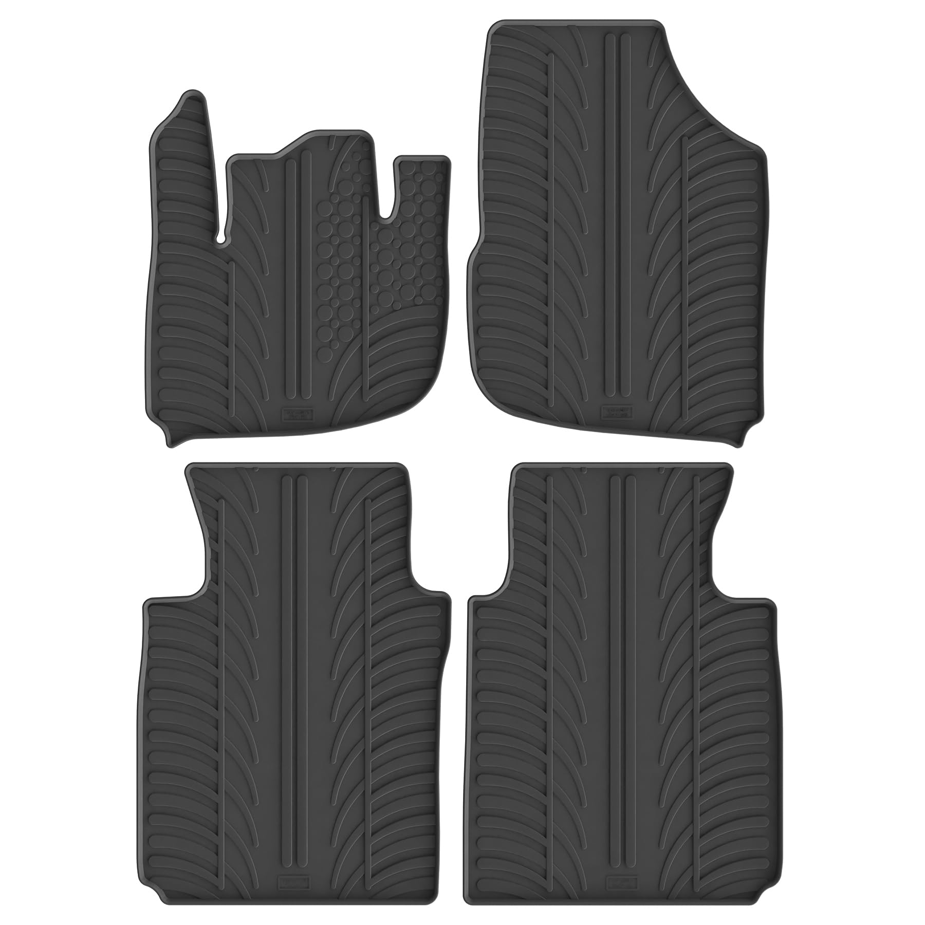Gledring Rubber Mats Set Compatible with Honda HR-V (RV) Hybrid 2021 (T Profile 4 Pieces + Mounting Clips)