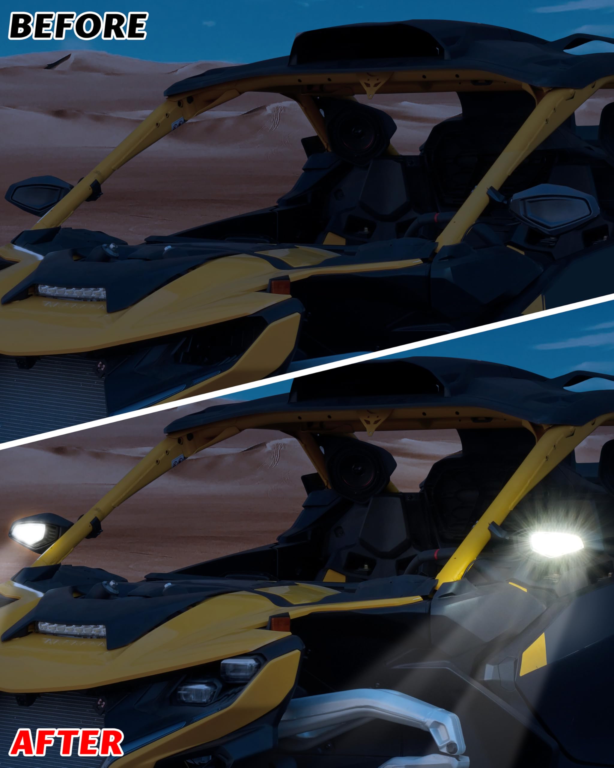 SAUTVS LED Side Mirror Lights for Maverick R, LED Side Mirror Accent Auxiliary Lights Kit for Can Am Maverick R MAX X RS 2024+ Models Accessories (2PCS, Replace #715007185)