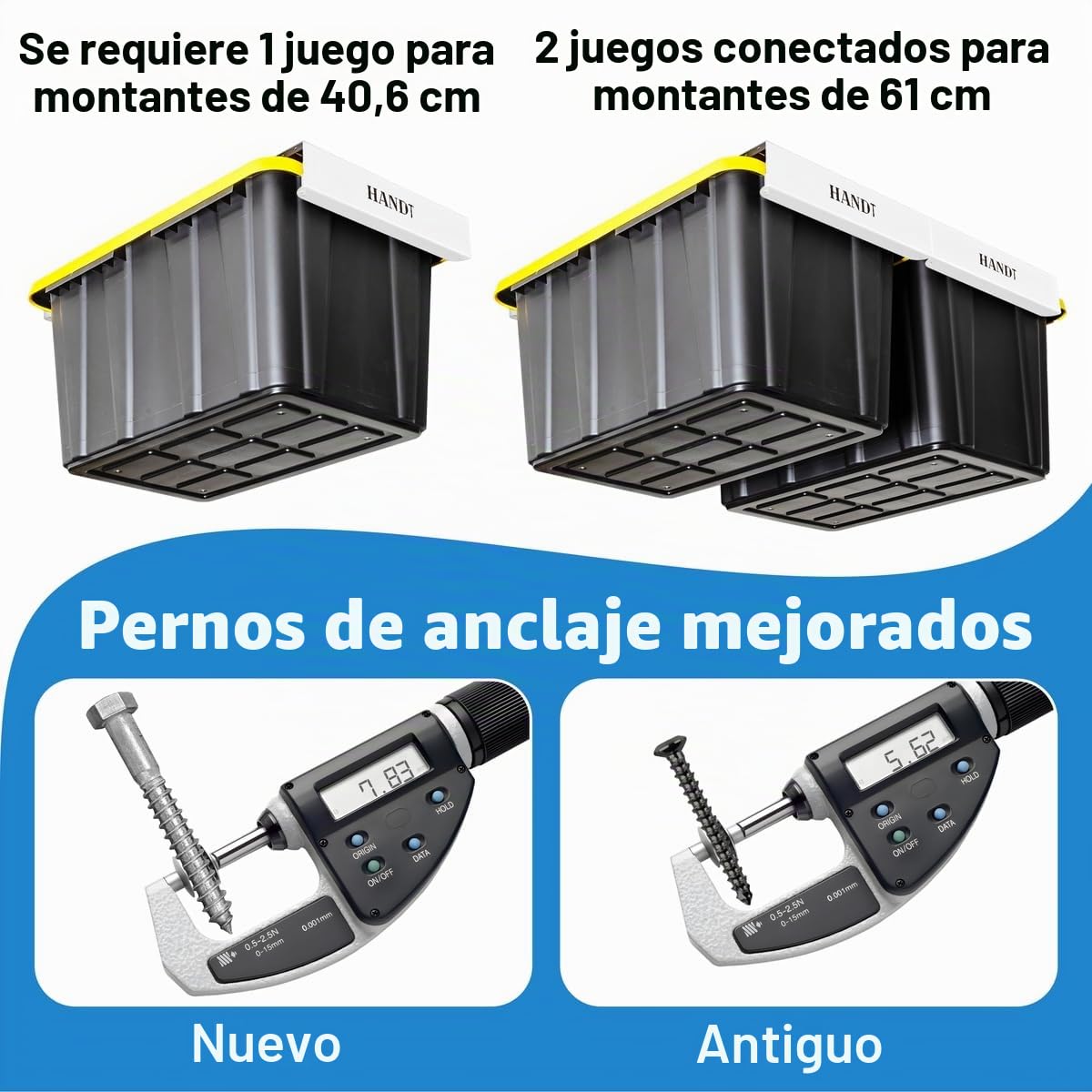 HANDT Estante de Almacenamiento para Garaje, Sistema Metálico para Contenedores de 27 Galones