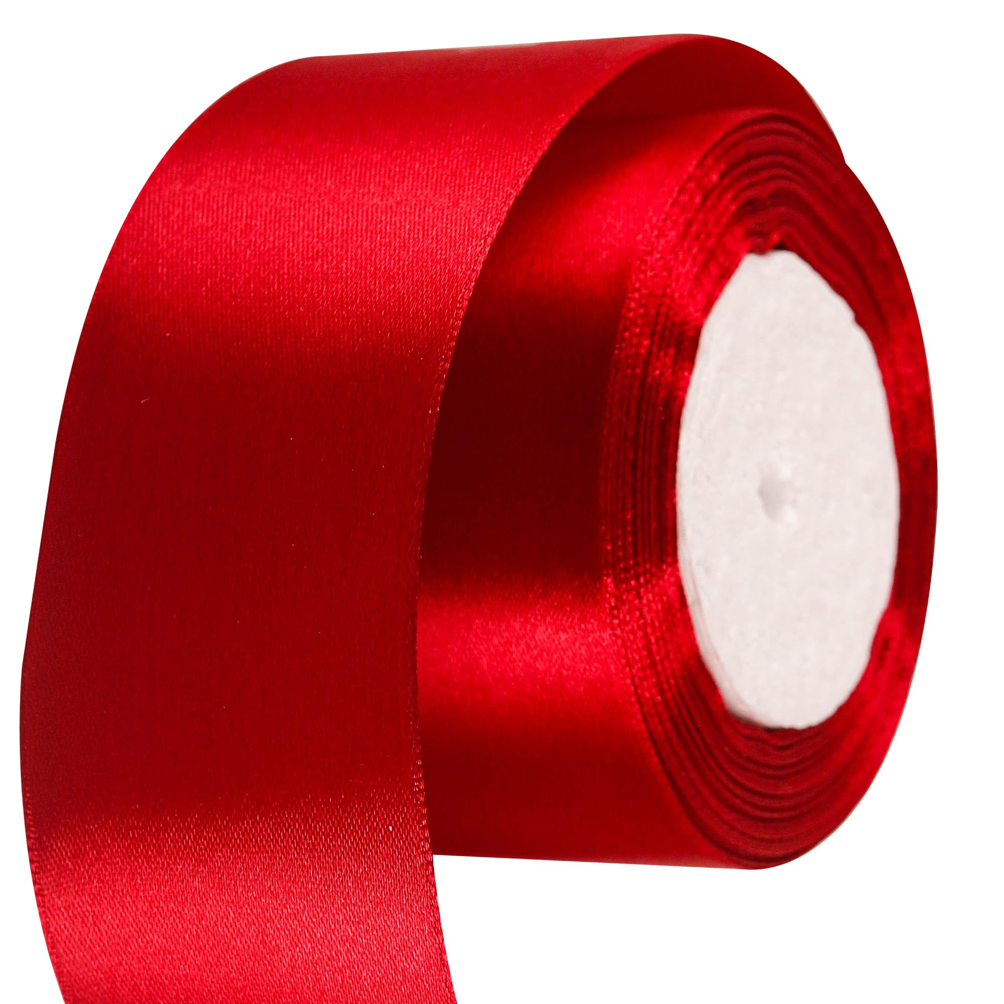 50mm Wide White Ribbon Thick Wedding Car Ribbon 22m, 2 inch Thick White Satin Ribbon for Gift Wrapping Wedding Car Christmas Birthday Cake Hair Bow Florist Bouquet Crafts Decorations — view 17