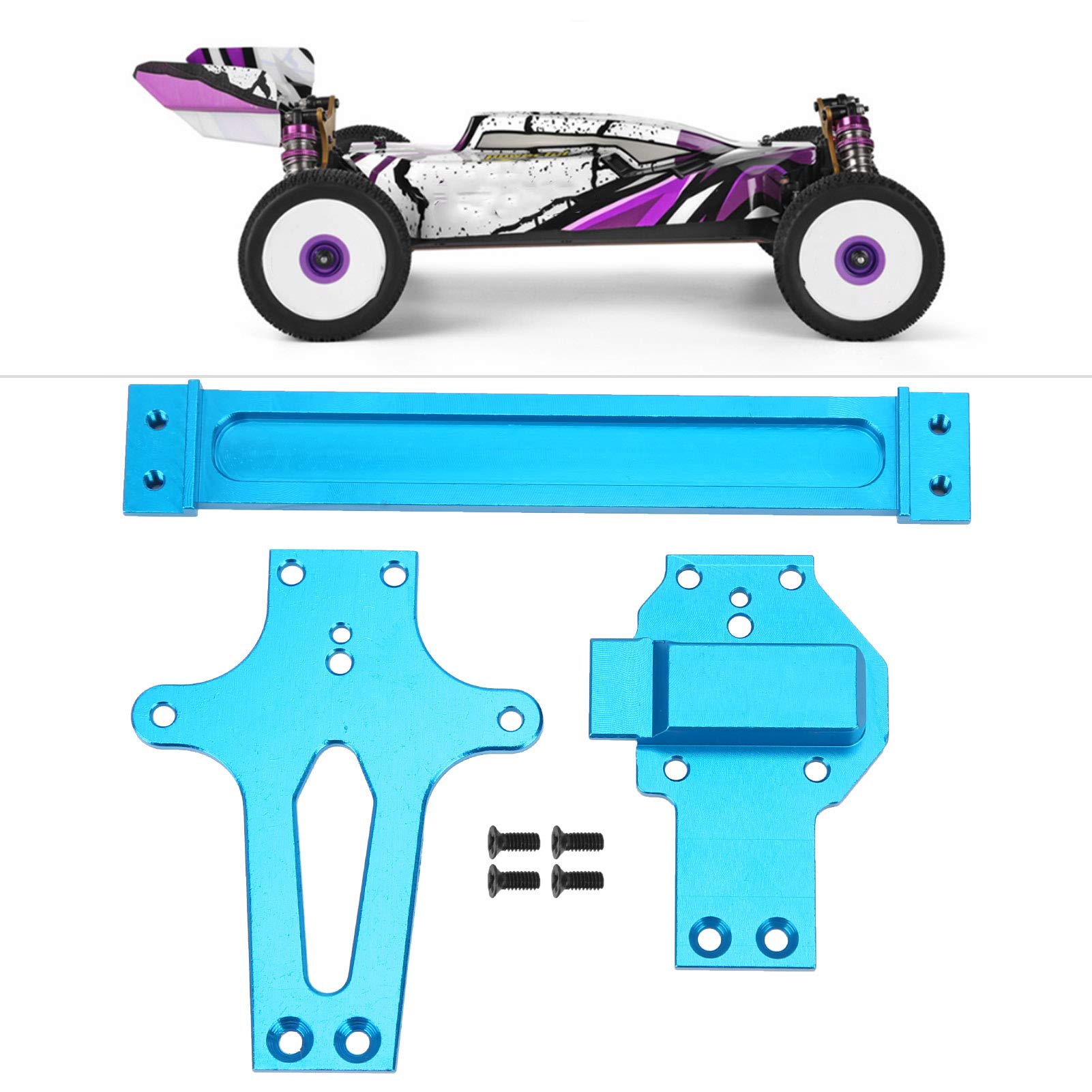 Vassoio Radio In Lega Di Alluminio Per Auto RC WLtoys 124019 1/12 – Ricambio Aggiornamento Parte, Facile Da Installare (Viola) - 3