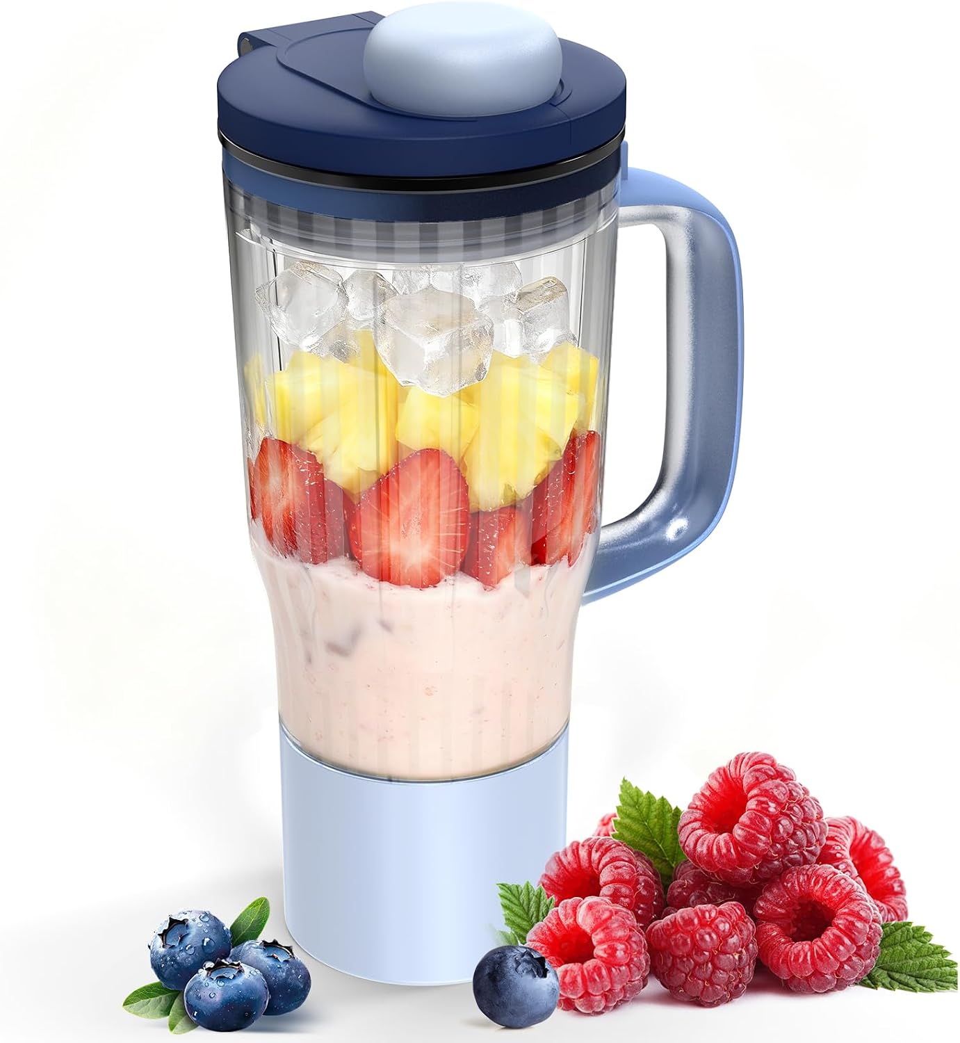 26oz Travel Tumbler Replacement for Ninja BlendBOSS Blender, Personal Blender Cup with Leakproof Lid Compatible with Ninja DB351& DB301 Series (Blue)