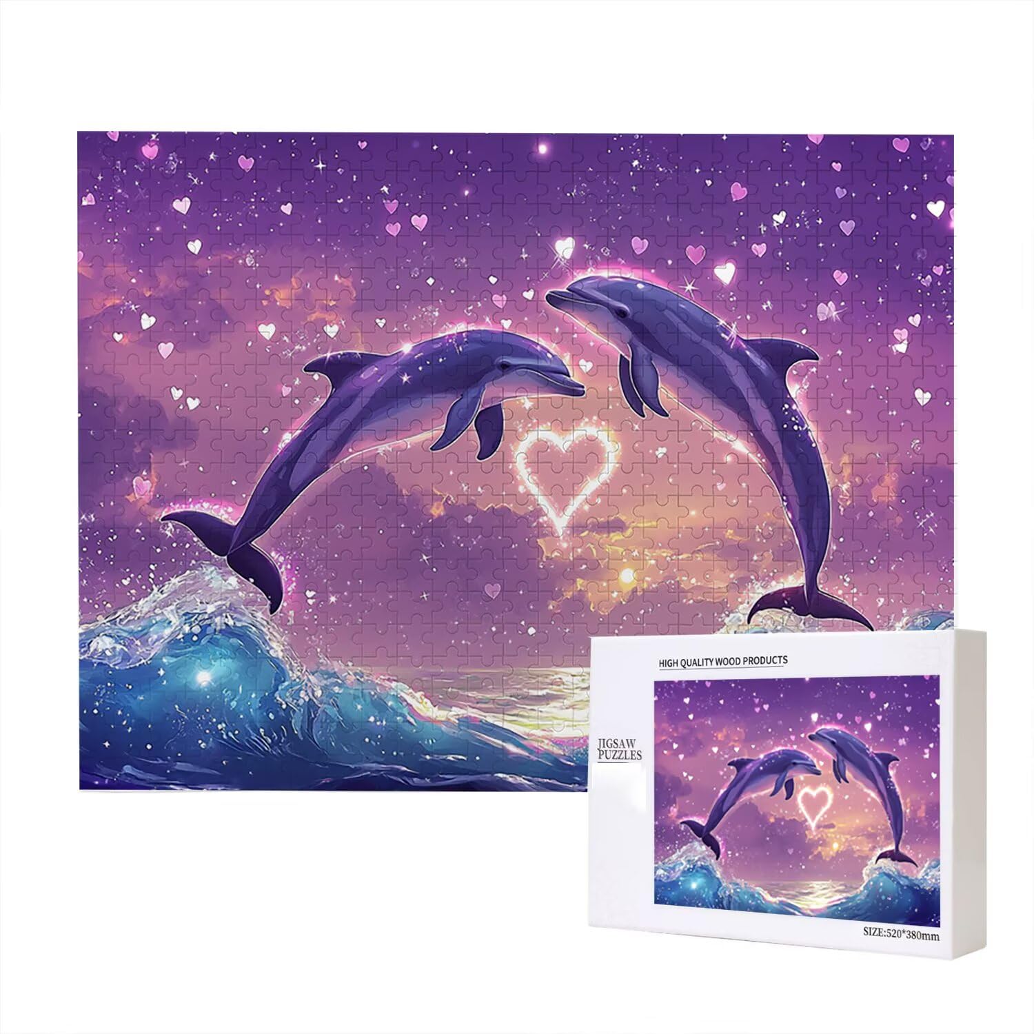 Jigsaw Puzzle, 4000 Pezzi Puzzle Classici, Mare Puzzle Rilassamento Intelligence, Mpossibile Difficile Puzzle Impegnativo per Adulti Puzzle Gioco Familiare, Regalo per Amore Amico Delfini fr0-730
