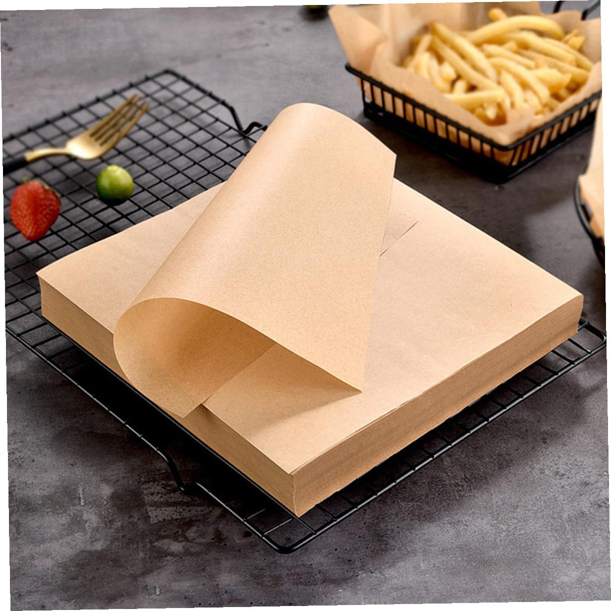 500 hojas Papel para Hornear Antiadherente Resistente al Calor Papel Absorbente de Aceite para Cocina para Frituras y Snacks
