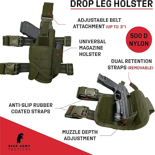 Miniatura 9 de Funda universal de nailon 500D para pierna caída, empresa estadounidense, bolsa para muslo, funda ajustable para pistola que se adapta a cualquier