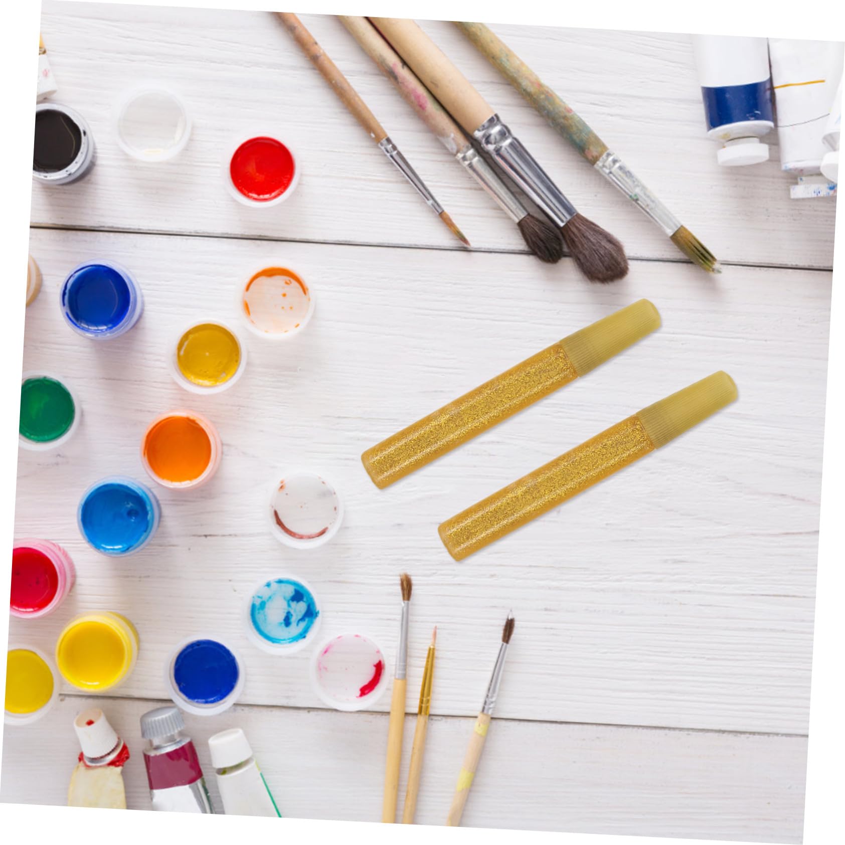 Uonlytech 50 Stück Gold Glitzerkleberstifte mit Glänzendem Effekt Vielseitiger Bastelkleber für Malerei und Kleben für Kinder und Kreative Selbstgemacht Kunstprojekte