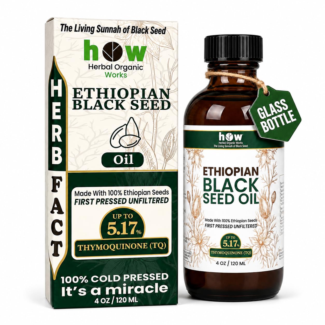 Herbal Organic Works Ethiopian Black Seed Oil 4 oz
