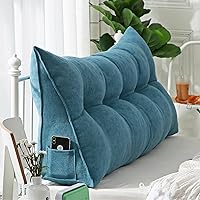 Vista 22 de Almohada triangular para cabecero, lavable, almohada de cuña grande, soporte de posicionamiento del respaldo, almohadas de lectura para dormitorio