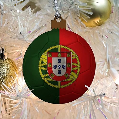 Miniatura 5 de GRAPHICS & MORE Bandera de Portugal Balón de Fútbol Fútbol Madera Árbol de Navidad Adorno de vacaciones