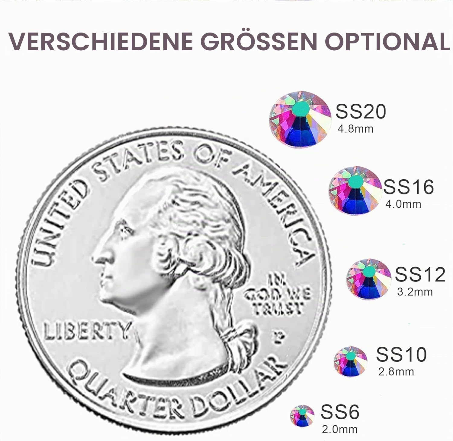 14400 Stk Hotfix Strasssteine Bulk Crystal AB SS16 zum Basteln