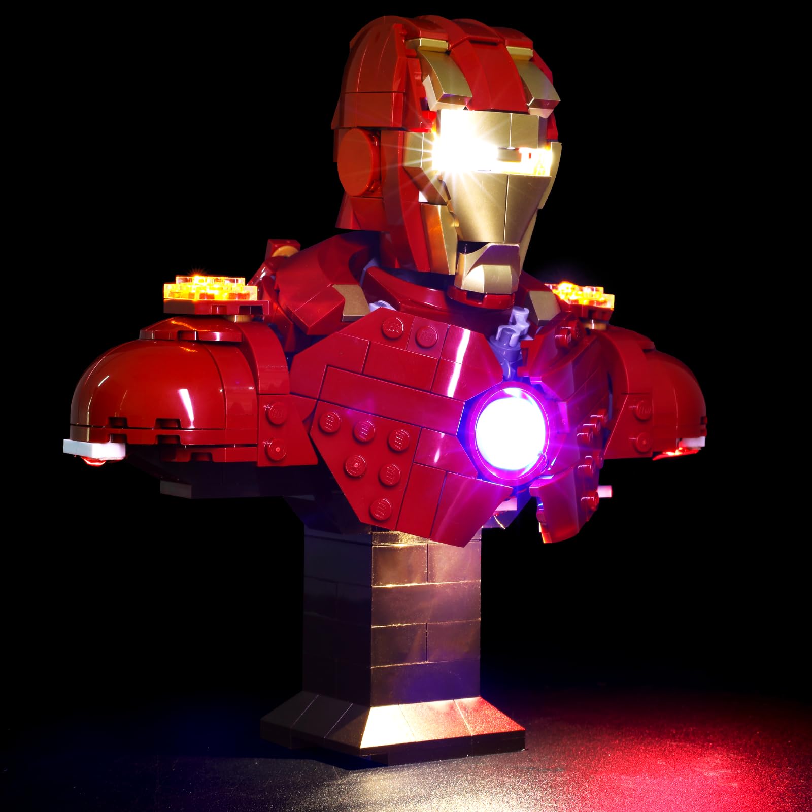 Lighting Compatible with Lego Iron Man MK4 Bust 76327, Light Kit for Lego 76327 Iron Man MK4 Bust(NOT Included The Building Set)