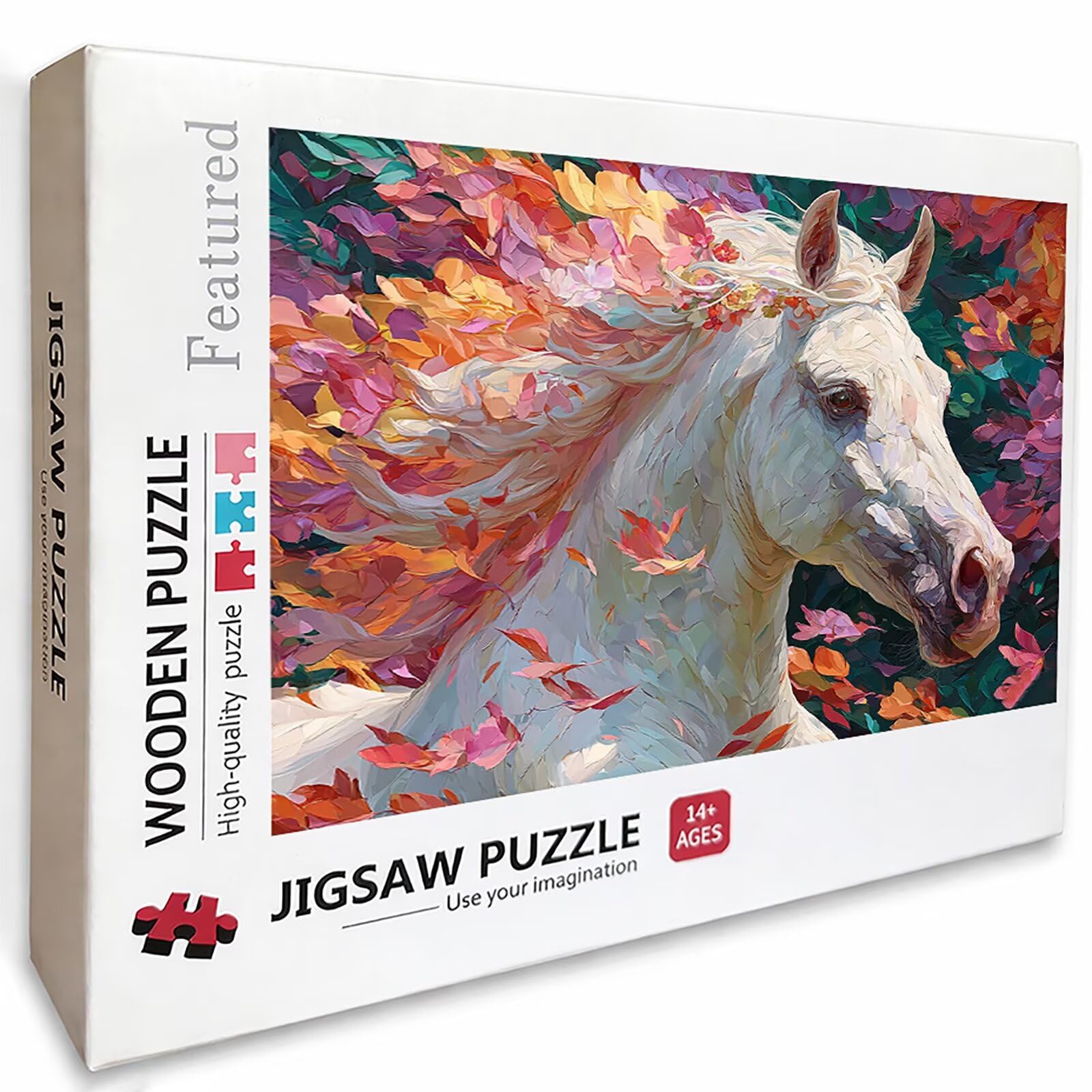 Cheval Puzzle Bois, Rose Puzzle 2000 pièces Adultes avec Boîte 99x70cm, Activités de Loisirs en Famille, Jeux de Puzzle de Haute Qualité, Convient à la Plupart des Gens, Cadeaux d'été, 8-8762