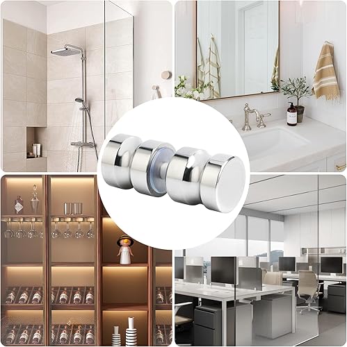 Miniatura 6 de Alise Manija de puerta de vidrio para ducha, perilla de puertas corredizas de ducha, piezas de repuesto de hardware de tracción trasera a espalda,