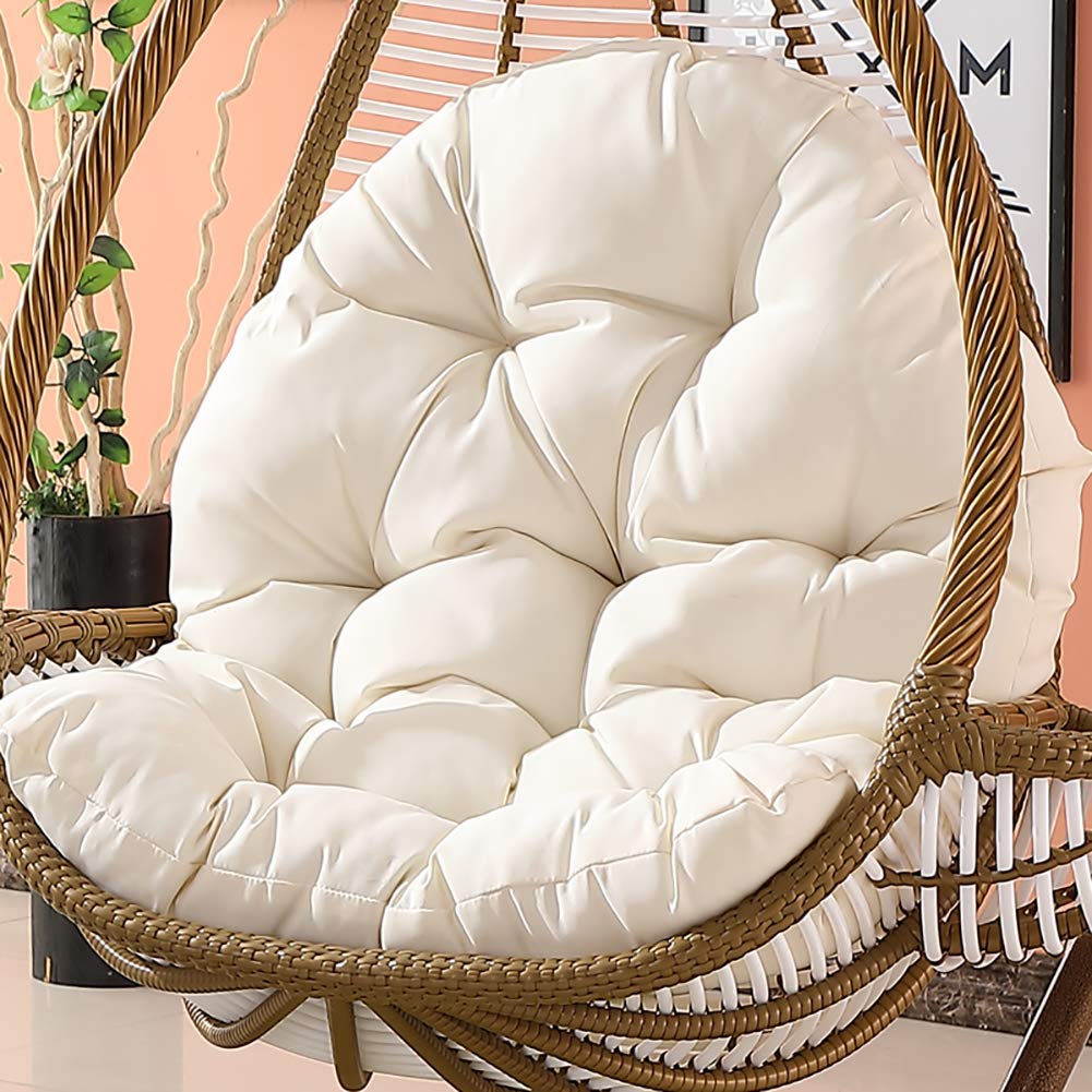 Rattan Wicker Hanging Chair Cushions Waterproof Swing Hammock Papasan Chair Pads Colourful Thicken Thick Nest Removable Without Chair -creamy-white