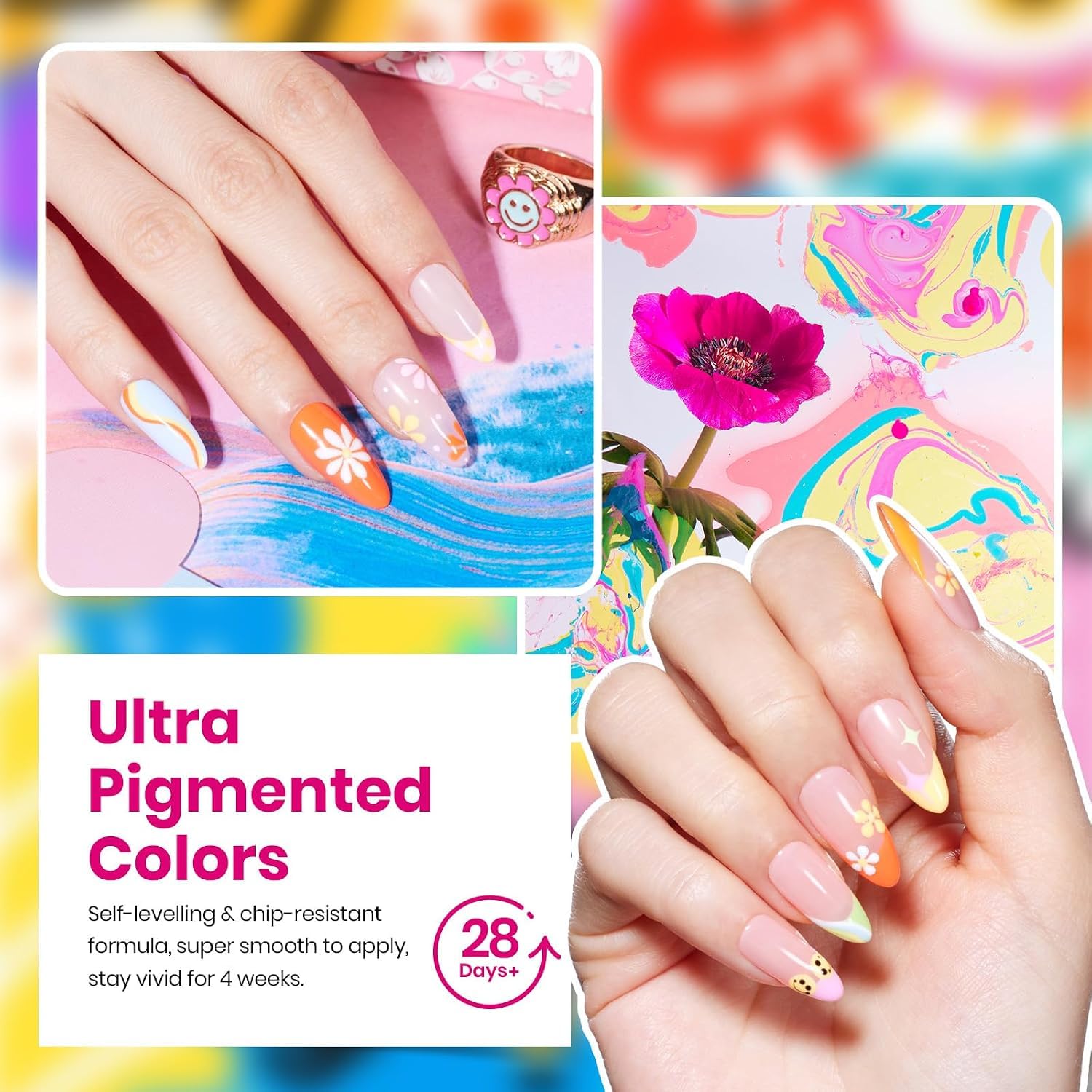 Beetles Gel Polish Set de 25 colores con base brillante y mate, accesorios