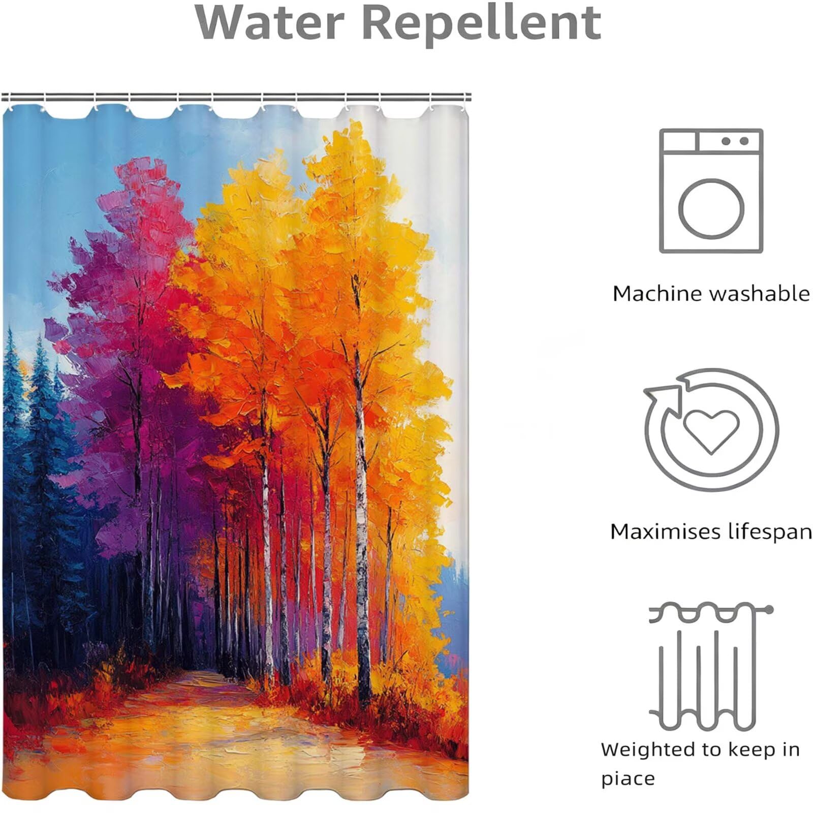 orange Farbe Duschvorhang, 150x200cm Duschvorhang Badewanne L-12