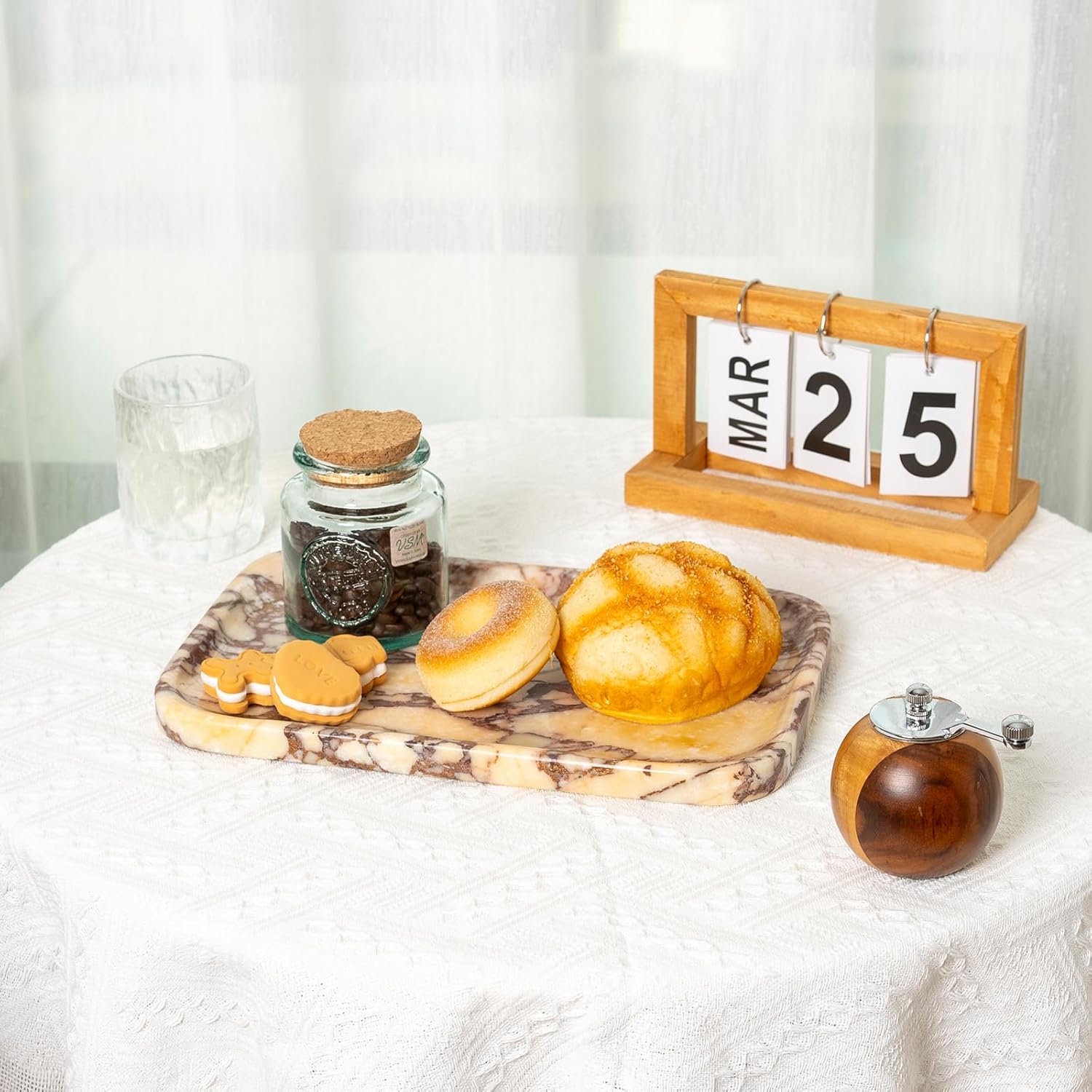 Calacatta Marble Vanity Trays, Marble Bathroom Tray Countertop, Luxury Decorative Dresser Organizer, Purple&White Natural Stone Serving Tray for Kitchen, Perfume, Jewelry Holder Storage - Image 8