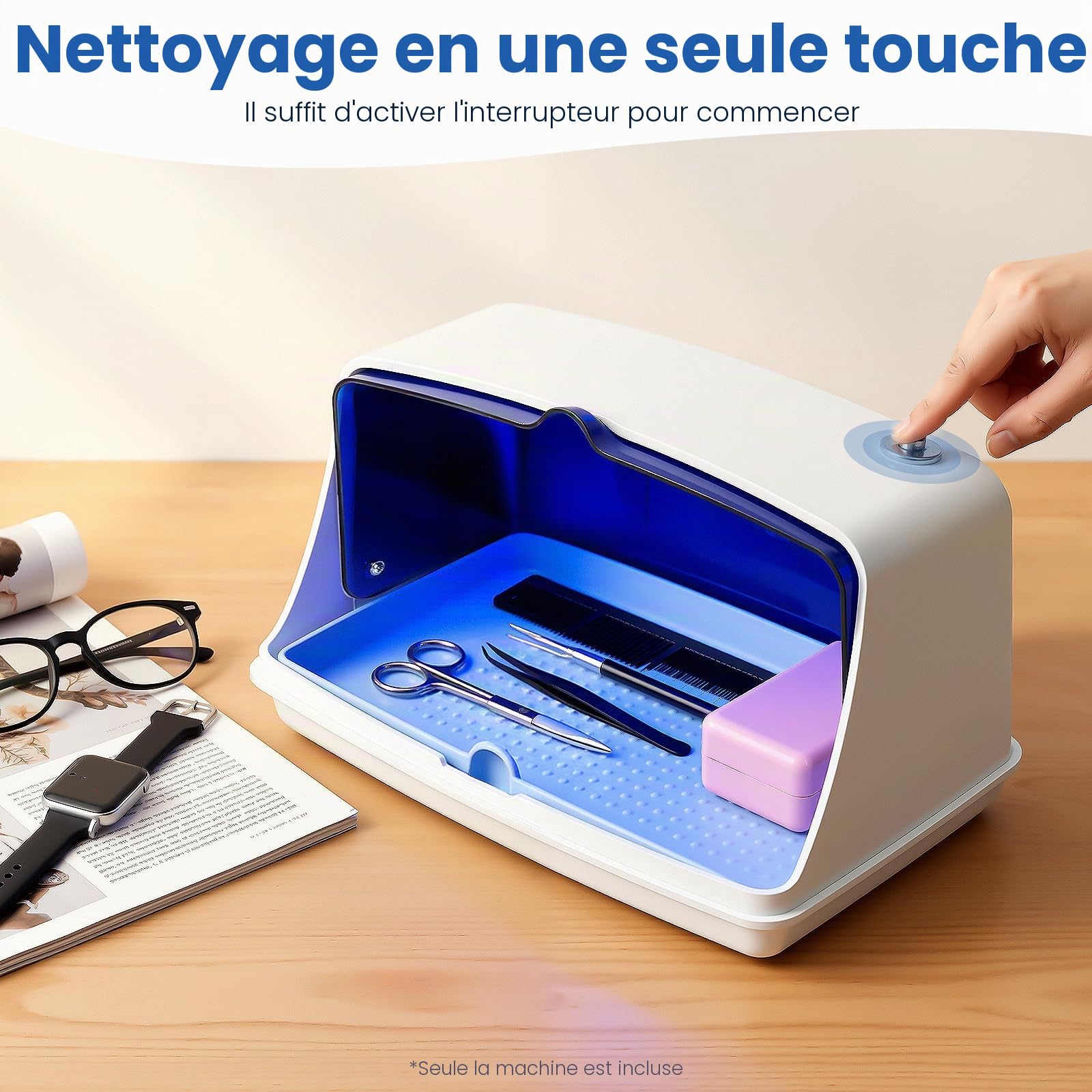 Sterilisateur Materiel Onglerie UV 5 W,Stérilisateur UV 220 V pour Désinfecter de Salon de Coiffure Manucure et Maison,Onglerie Materiel Professionnel