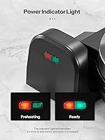 Vista 5 de Waffle Maker, Round Classic Belgian Waffle Iron with 180°Rotating Design, Nonstick Plates & Cool Touch Handle, 1080W Fast Heating Waffle Machine