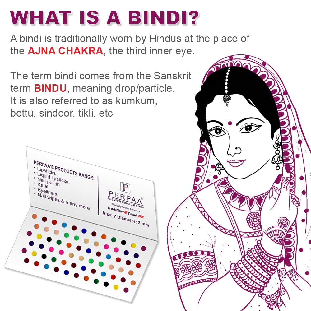 PERPAA Premium Velvet Sticker Kumkum Bindi Box of 15 Flaps - Pottu for Women,Ladies, Girls (Size 7, Diameter 4mm, Multicolor) 1
