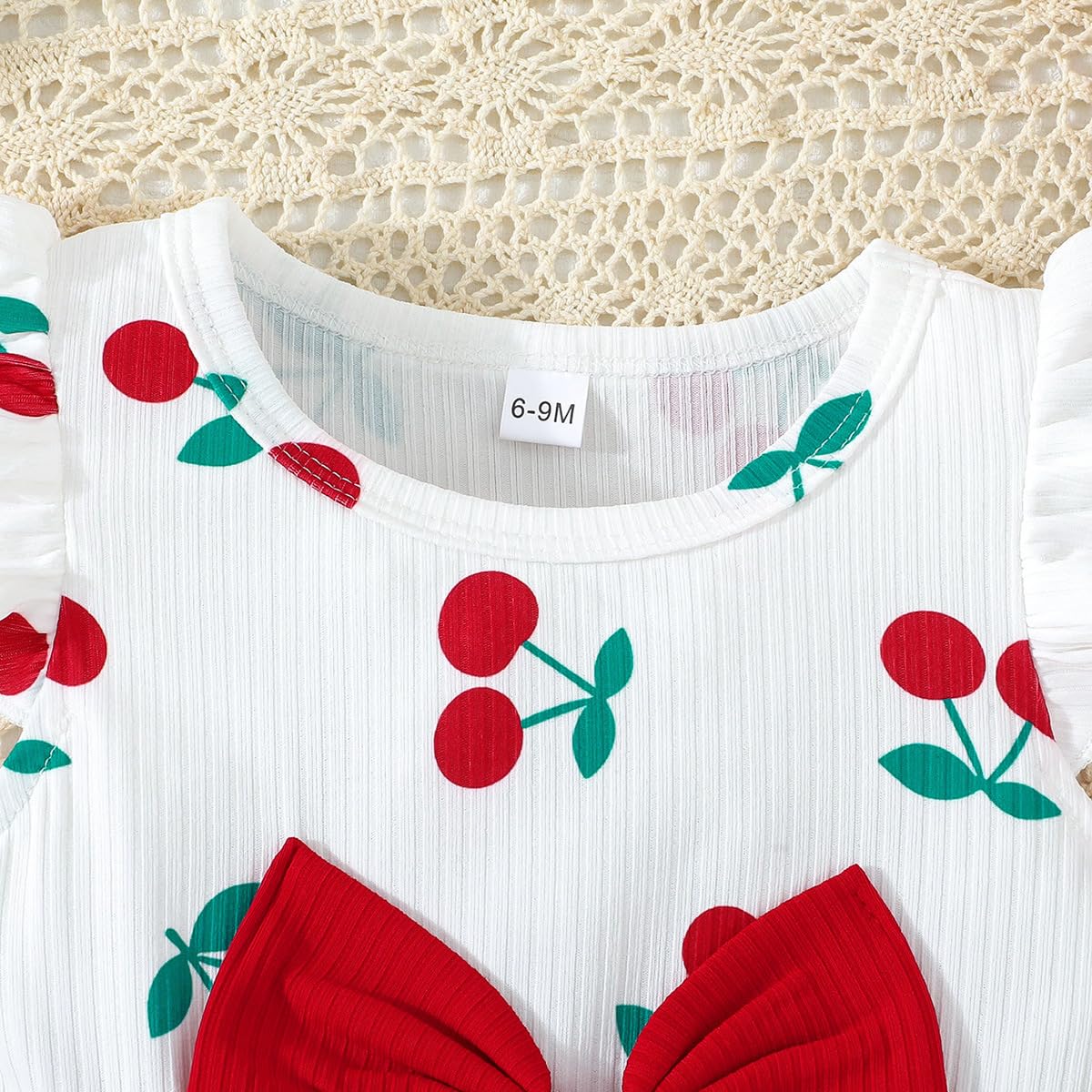 Vestido Verano Para Niña con Estampado de Mariposas Lazo Volantes sin Mangas Bonito Vestido de Lunares Para Niña - 5