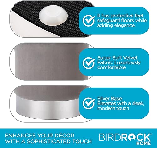 Miniatura 34 de BIRDROCK HOME Taburete otomano redondo – Diseño moderno de taburete acolchado suave – Ideal para sala de estar, dormitorio, reposapiés compacto,