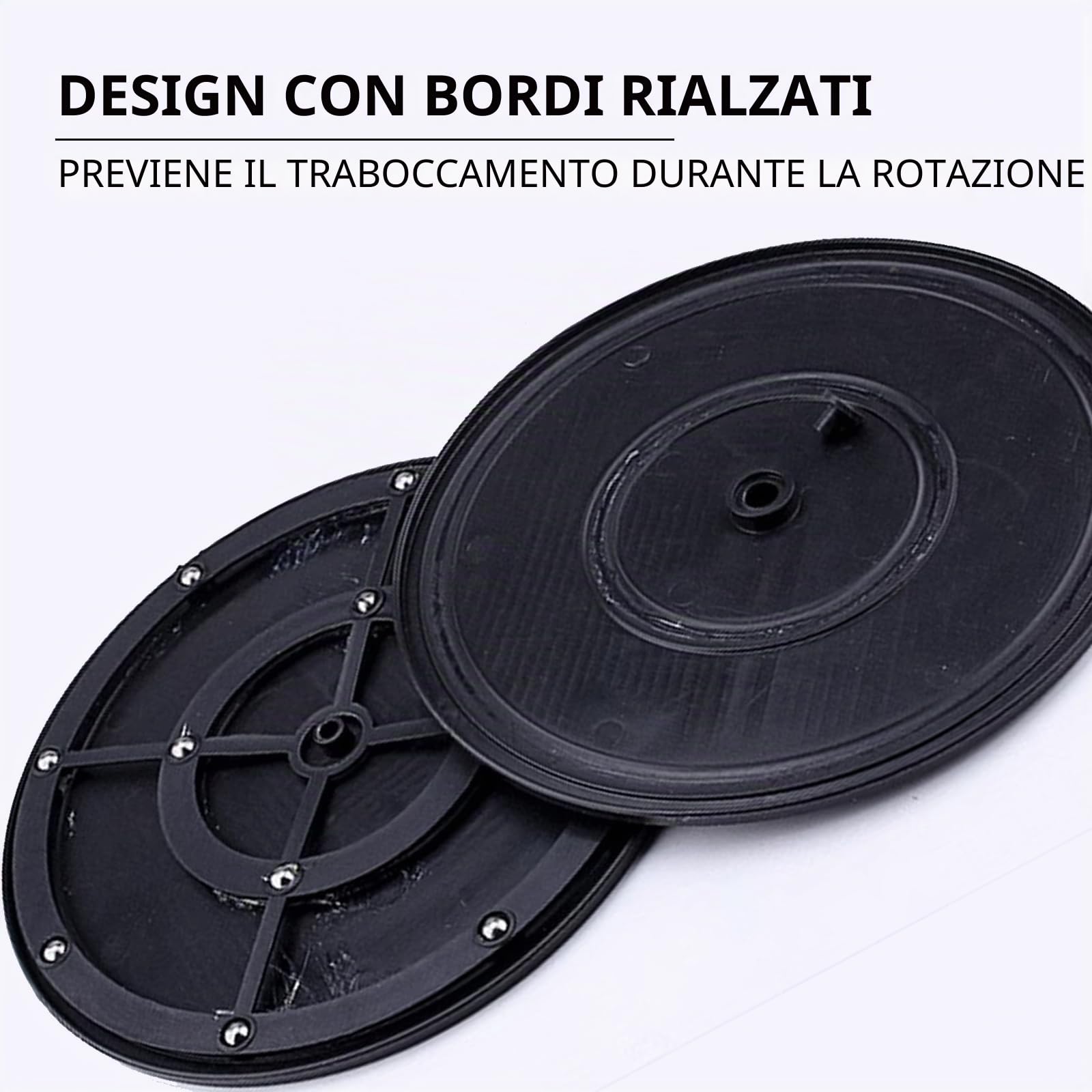 Base Girevole per TV,Supporto Girevole di 360 ° con Cuscinetti a Sfera 20CM Multiuso Giradischi con Cuscinetti,Monitor, Altoparlanti, Artigianato - Capacità di Carico 15 kg, Design Antiscivolo, Nero