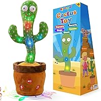 Ayeboovi Dancing Talking Cactus Toy: Mimics Voice, Sings 120 Songs, Volume Adjustable for Babies Toddlers Tummy Time Fun