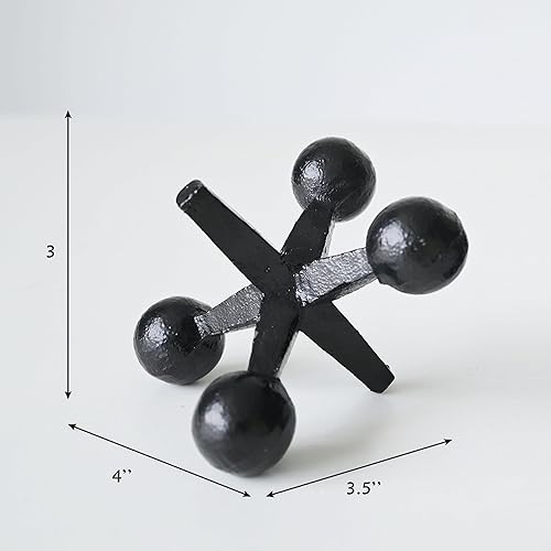 Miniatura 5 de Jack de hierro fundido retro decorativo para el hogar, decoración de estantería, esculturas para decoración del hogar, juego de 2 (negro)