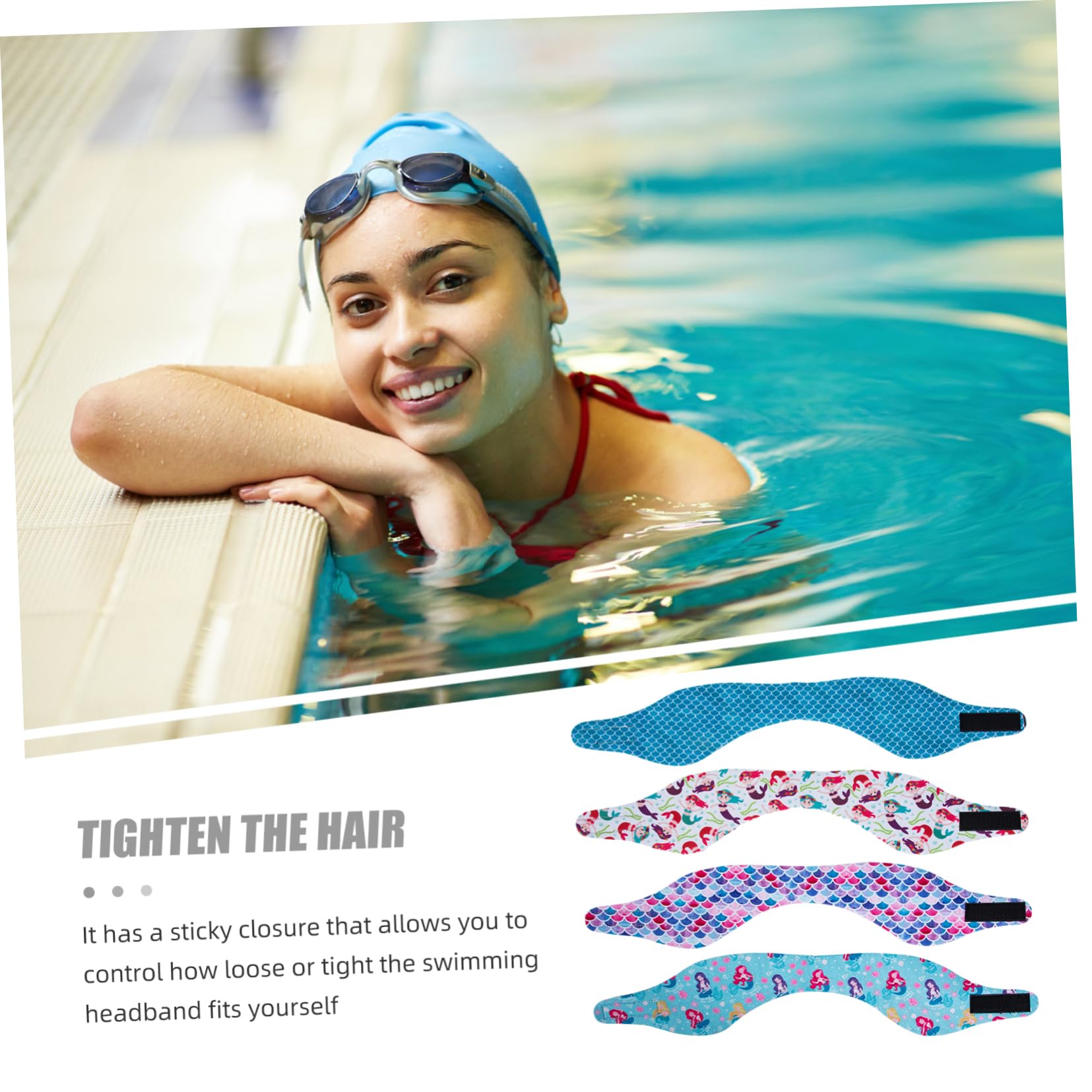 SUPVOX 3 Juegos Sombreros De Natación Bandana Headband Tapones Para Los Oídos Banda Para La Oreja Para Nadar Cintas Para La Cabeza Para Nadar Orejeras Para Ducha Neopreno 4 Uds * 3