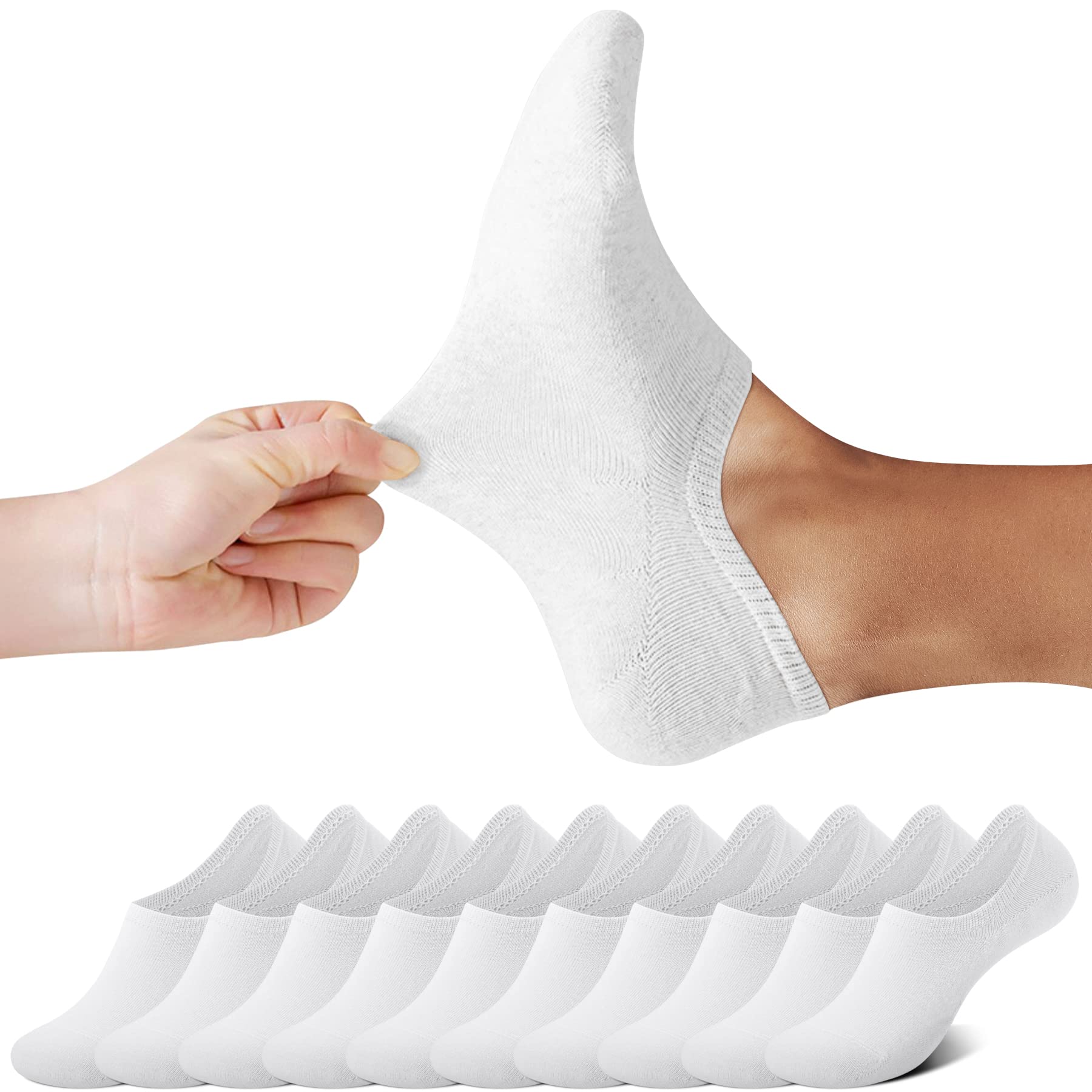 FALARY Sneaker Socken Damen & Herren 10 Paar Füßlinge Sneakersocken Unsichtbare Füsslinge Footies Gr. 35-50