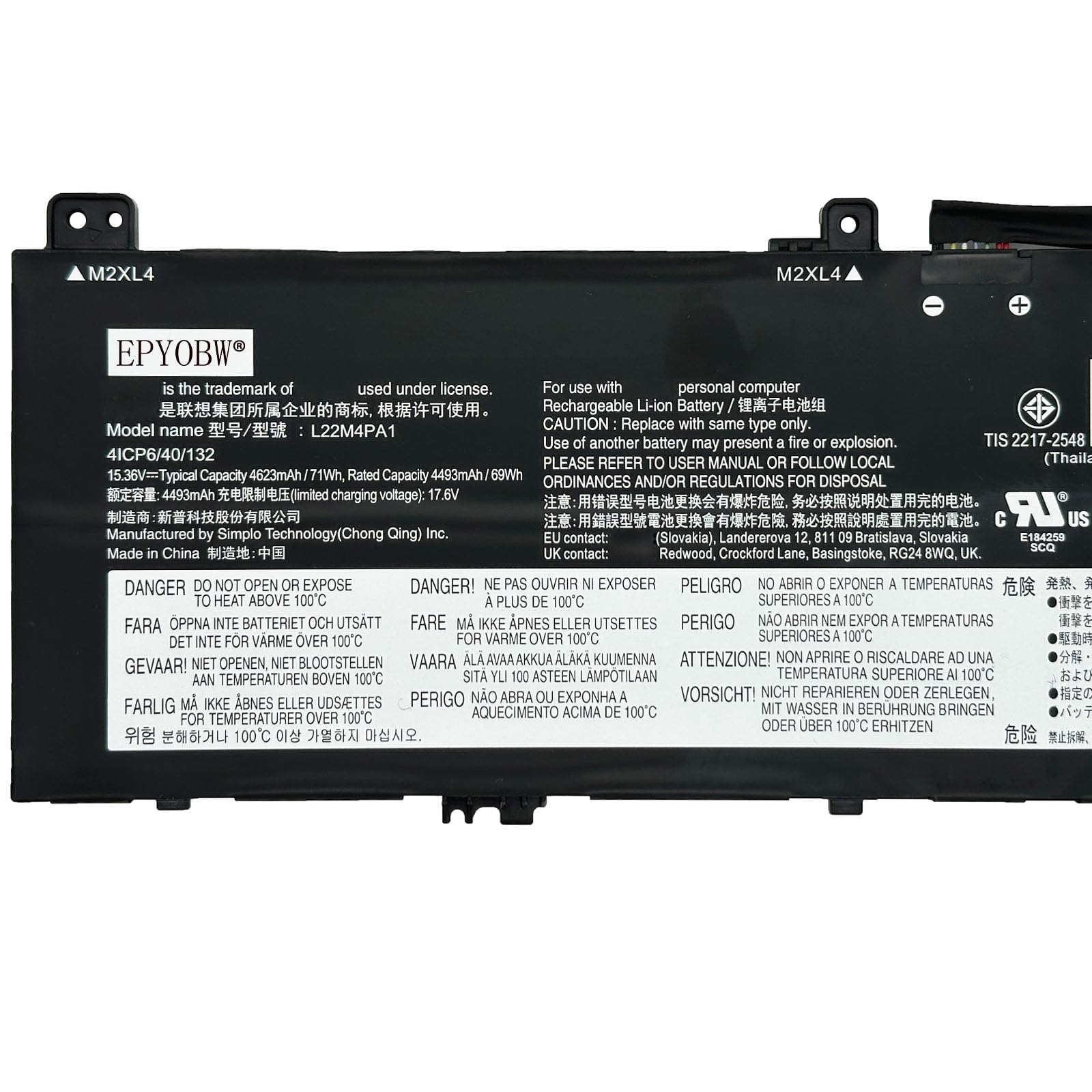 Amazon.com: EPYOBW L22M4PA1 Laptop Battery 71Wh 4623mAh 4-Cell