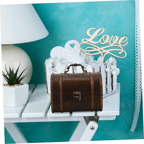 Miniatura 4 de Caja de almacenamiento vintage, cofre del tesoro pirata, pequeño cofre del tesoro steampunk, caja de joyería de madera para mujeres, cajas de