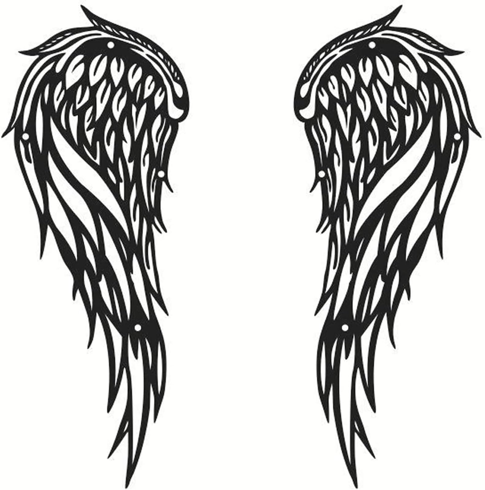 Decoración De Pared con Alas De Ángel De Metal, Escultura De Pared con Alas De Ángel Grandes, Decoración De Alas De Ángel para Colgar En La Pared,002,50 * 20cm&2