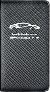 Car Insurance and Registration Card Holder | for BMW Ford Tesla Cadillac All Cars | Store Cards, ID License & Essential Documents | Premium Leather with Magnetic Closure