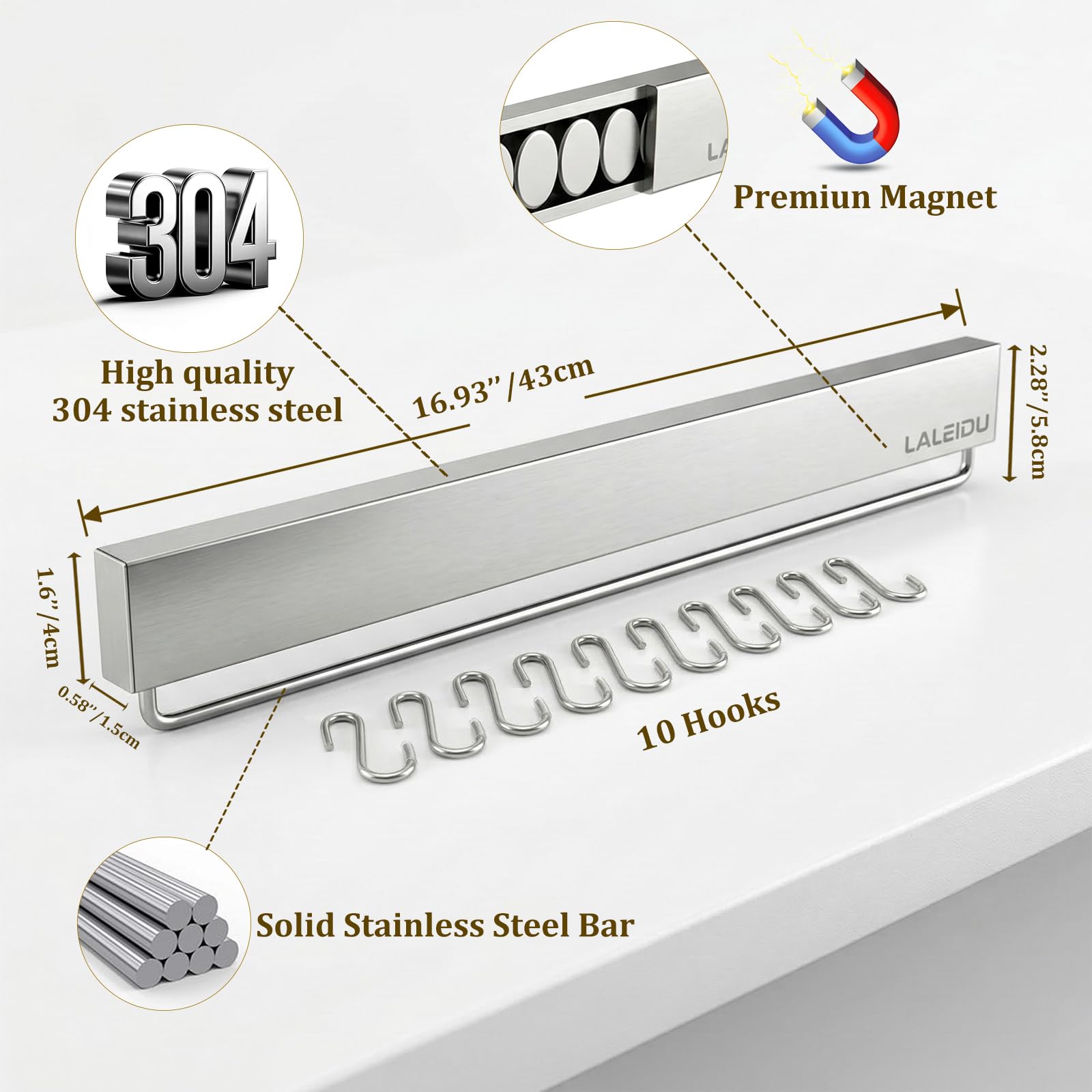 Magnetic Knife Holder - Strong & Secure -3 Magnetic Knife Holder - Strong & Secure -3