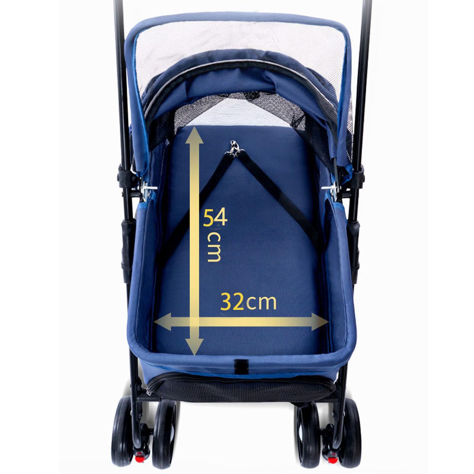 Passeggino per Cani 3 in 1, Passeggino Pieghevole per Animali Domestici con Cestino portaoggetti e Maniglia Regolabile, Passeggino da Jogging per Cani e Gatti,Nero