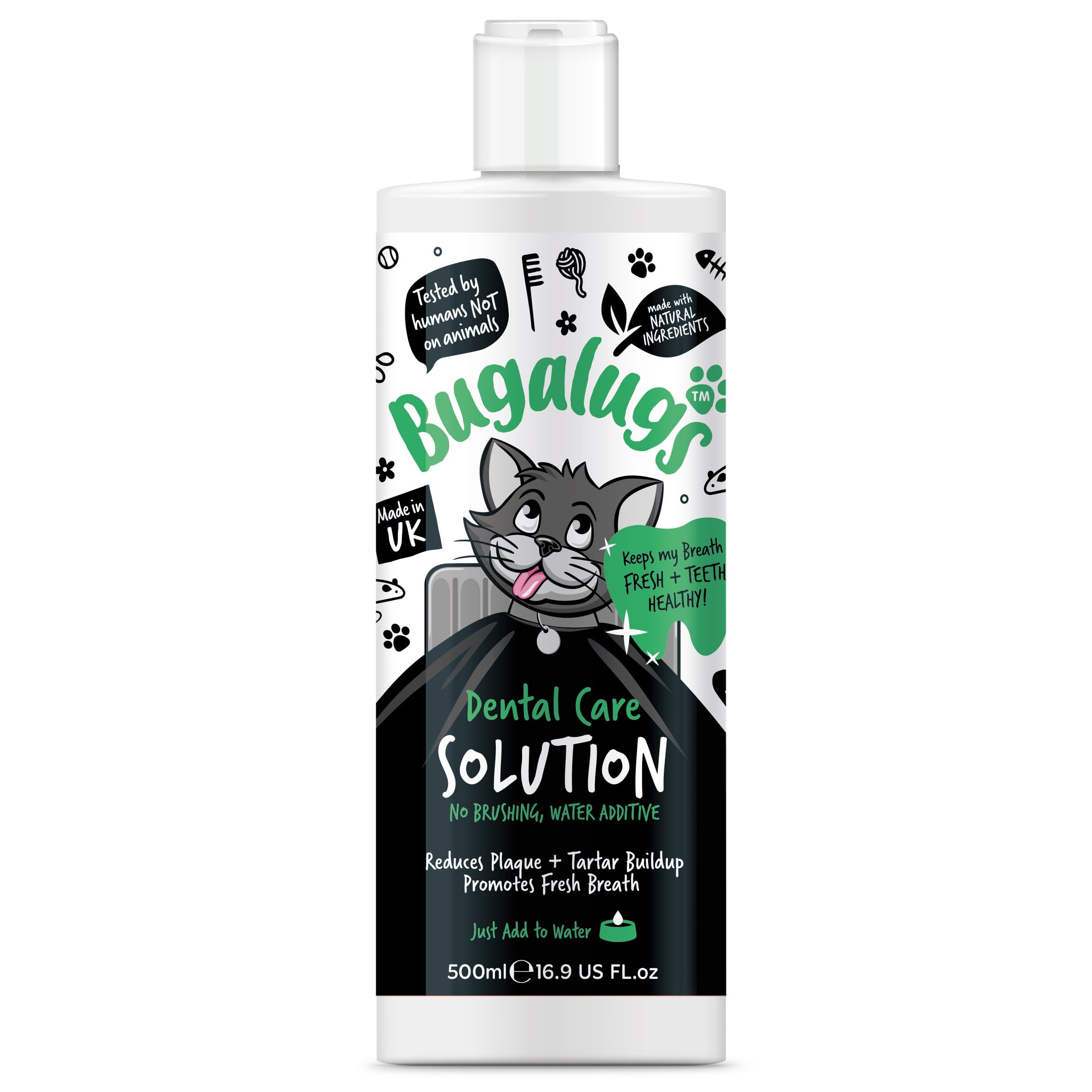 BUGALUGS Cat Breath Freshener Dental Care Water Additive. Clean Teeth, Healthy Gums & Fresh Breath