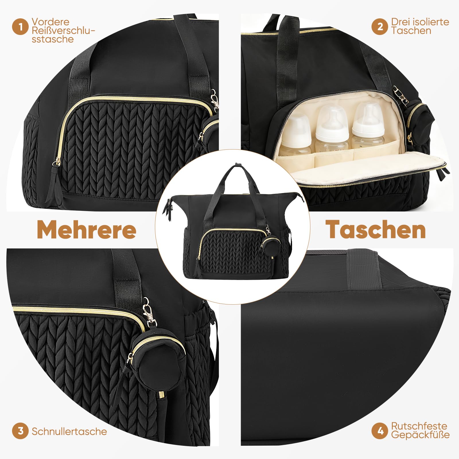 Borsa da avvolgimento con tasca e supporto multifunzionale per pannolini da viaggio