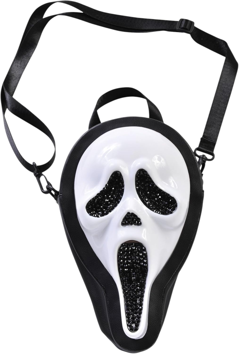 Fun World Womens Ghost Face Cross Body Bag, One Size, Adjustable Strap, Black