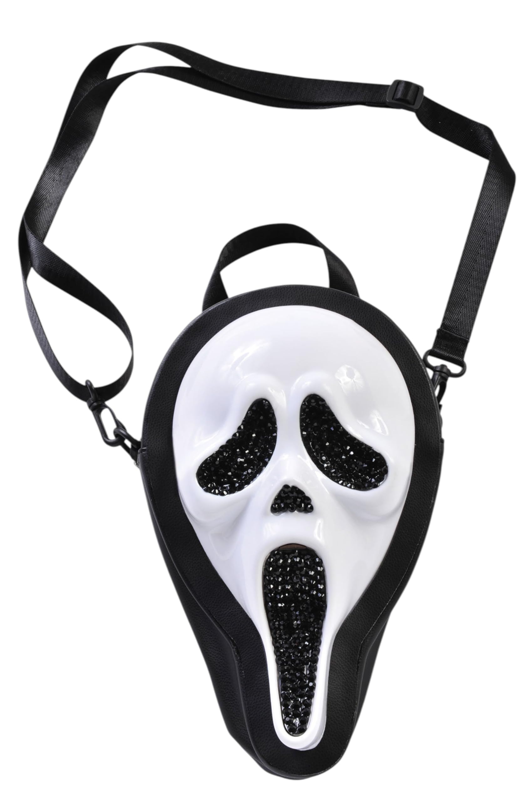 Fun World Womens Ghost Face Cross Body Bag, One Size, Adjustable Strap, Black